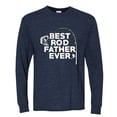 thumbnail image 2 of Wild Bobby, Best Rod Father Ever, Father's Day, Men Long Sleeve Shirt, Vintage Heather Navy, Small, 2 of 4