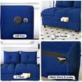 thumbnail image 4 of Aukfa 4 in 1 Chaise Futon Convertible Sleeper Chair Bed, 2 USB Port&Pillows, Velvet, Blue, 4 of 9
