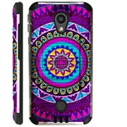 WORLD ACC Silver Guard Case Compatible for Coolpad Legacy S Brushed Metal Texture Hybrid TPU Phone Cover (Purple Orange