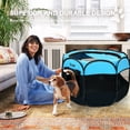 thumbnail image 2 of Pet Playpen Goozii, portátil y plegable para perros pequeños, color negro y azul, 2 of 9