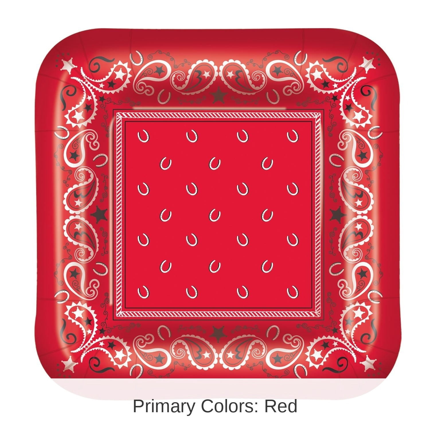 96 Pack Beistle Bandana Party Paper Plates 7 inch