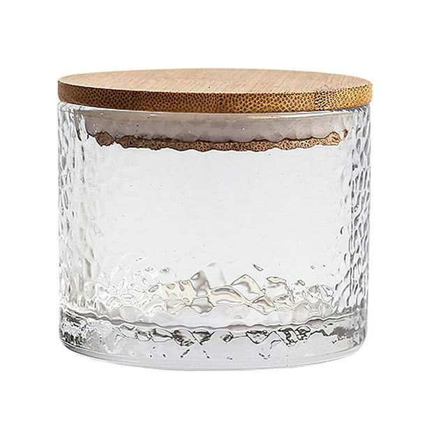 Lata De Hojas De Té, Lata De Comida De Vidrio Transparente Con Tapa De Sello De Madera, Frijoles, Condimentos, Nueces, Soporte Para Cocina, Contenedores De Sello De Comida Seca seitruly HA025845-01