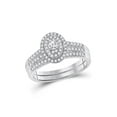 thumbnail image 1 of 10kt White Gold Round Diamond Bridal Wedding Ring Band Set 1/2 Cttw, 1 of 4