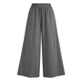 thumbnail image 6 of Wide Leg Pants Woman Elastic High Waist Loose Casual Lightweight Striped Flowy Palazzo Pants with Pockets, 6 of 6