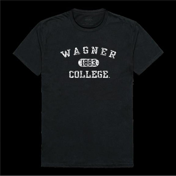 Wagner College Seahawks Distressed Arch T-Shirt, Black - Small