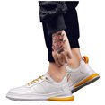 thumbnail image 3 of Xfvqtps Mens Sneakers Lace Up Lightweight Breathable Outdoor Running Walking PU Shoes Fashion Sports Shoes Casual Sneakers Cotton Shoes Yellow, 3 of 9