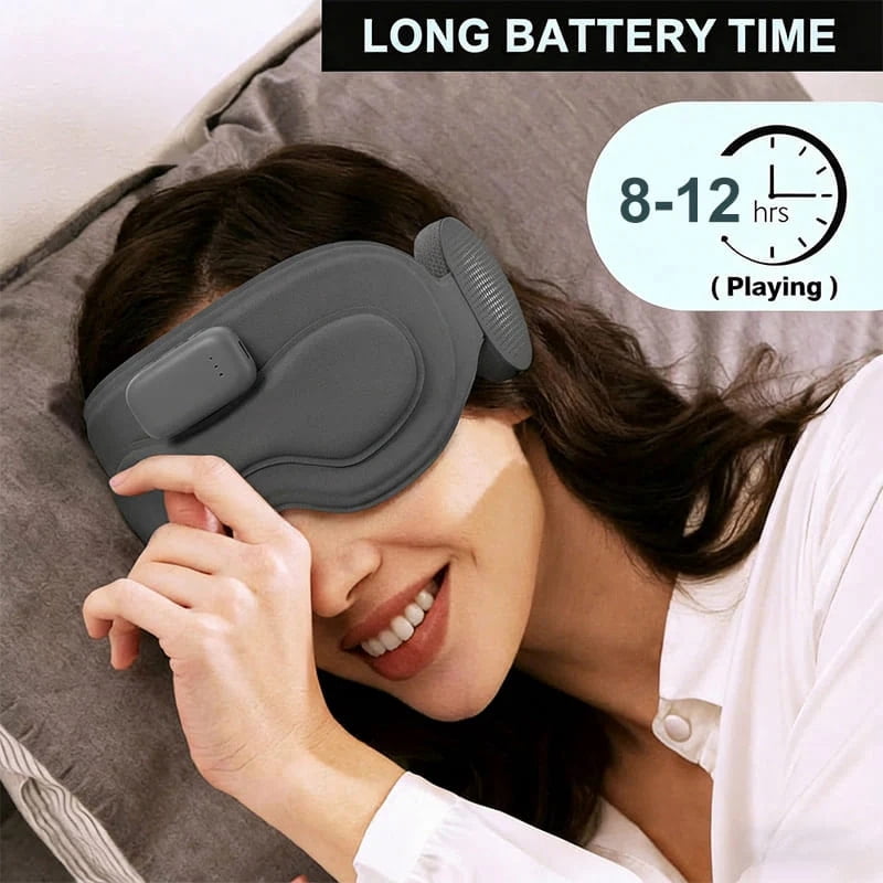 AI Sleep Eye Mask, Smart Sleep Aid with Meditation Music, Sleep Monitoring Tracker, APP Control, 3D Breathable Design, Rechargeable Eye Mask for Home, Travel, Office Nap, Insomnia Relief
