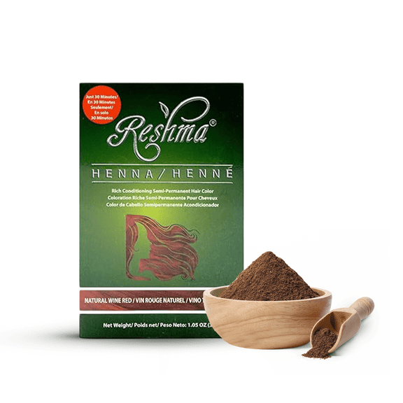 Reshma Henna Natural Wine Red Semi Permanent Hair Color, 1.05 oz