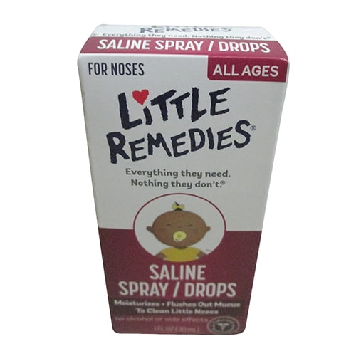 Little Remedies Saline Spray Drops For Dry Or Stuffy Noses 1 Oz, 2 Pack