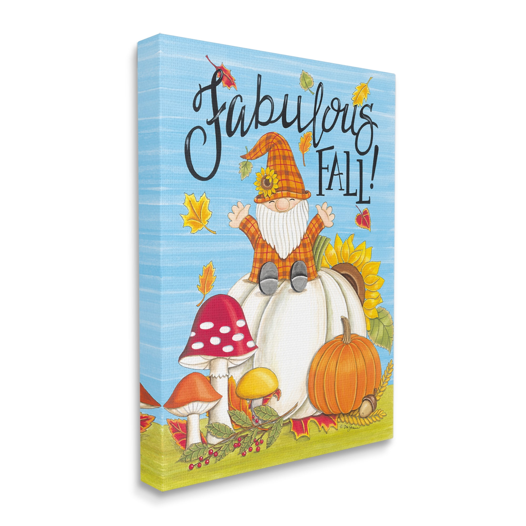 Stupell Industries Fabulous Fall Gnome Holiday Painting Gallery Wrapped Canvas Print Wall Art, 36 x 48