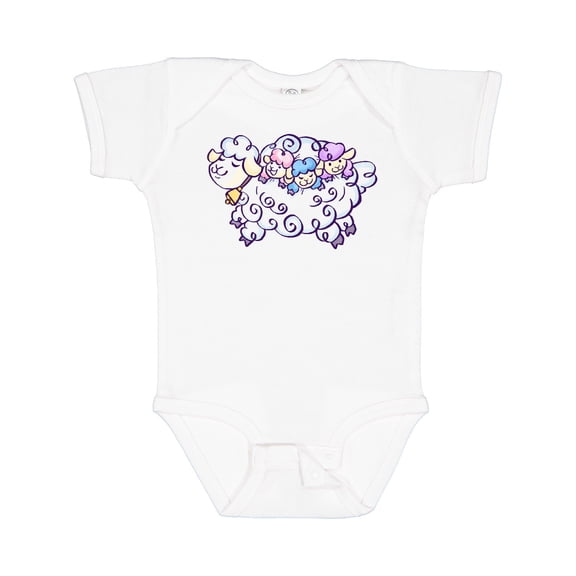 Inktastic Fluffy Sheep Family Boys or Girls Baby Bodysuit