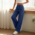 thumbnail image 4 of GUACER Jeans for Women Elastic High Waisted Casual Loose Fit Pull-On Wide Leg Denim Pants, 4 of 6