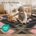thumbnail image 4 of ODIKA 8'x10' Washable Area Rug Non-Shedding, Easy Care, Pink Grey Gradient Field Balanced Rectangular Crisp Contemporary for King Size Bedroom Under Bed, Master Suite, 4 of 7