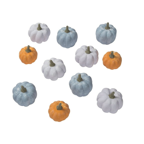 Assorted Fall Foam Pumpkins - Craft Supplies - 12 Pieces