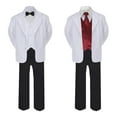 thumbnail image 2 of 7pc Boy Formal Black & White Suit Tux Set Satin Necktie & Vest Baby Sm-20 Teen, 2 of 3