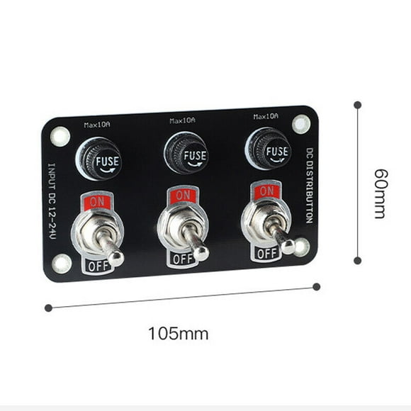 3 Gang Rocker Toggle Switch Metal Panel 3 Position 3 Pin Switch Plate -