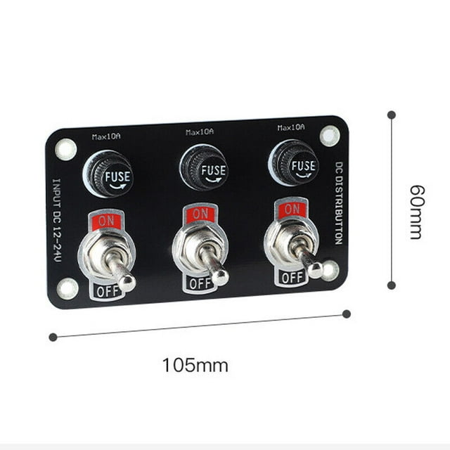 3 Gang Rocker Toggle Switch Metal Panel 3 Position 3 Pin Switch Plate -