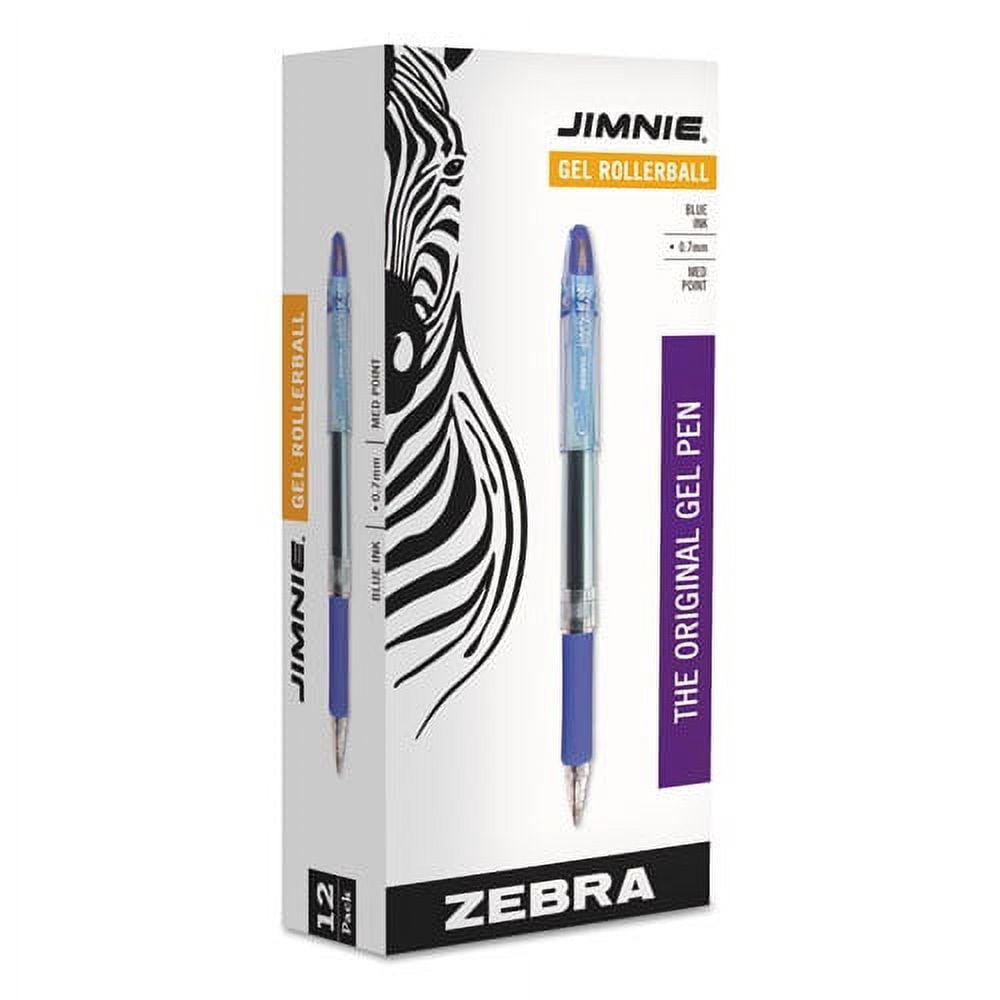 Zebra Jimnie Gel Pen, Stick, Medium 0.7 mm, Blue Ink, Smoke Barrel, 12/Pack | Bundle of 2 Dozen