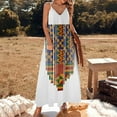thumbnail image 3 of Kente Design African Print African Clothing Sleeveless Suspender Dress Summer Fashion Casual Long Dress, 3 of 9