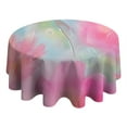 thumbnail image 4 of Colorful Floral Watercolor Pattern Round Tablecloth 60"x60",Wrinkle Wipeable Table Cloth for Kitchen Dining Room Picnic Patio Party, 4 of 6