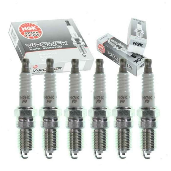 6 pc NGK V-Power Spark Plugs compatible with Chevrolet Equinox 3.4L V6 2005-2009