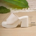 thumbnail image 3 of SACFOF Knit Heeled Sandals for Women, Comfortable Fashion Summer Sexy Open Toe Increase Height Slip On Beach Block Heel Slippers for Outdoor Indoor Party, 3 of 6
