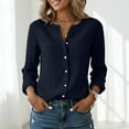 thumbnail image 6 of Gamivast Linen Shirts for Women Button Down Lightweight Long Sleeve Going out Tops Crewneck Relaxed Fitted Casual Blouses Dressy Spring Daily outfits, 6 of 6