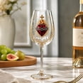 thumbnail image 2 of Christmas Nativity Scene Theme Wine Glass Collection, Christmas Wine Glass with HD Vibrant Color Printed Holiday Goblet with Snowflake Decor for Wines Cocktails Holy Family Holiday Party Table Decor, 2 of 6