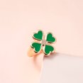 thumbnail image 4 of Four Leaf Clover Ring Enamel Zinc Alloy Plant Shape Vintage Fashion Jewelry Gift for Women Men Daily Wear Classic Shine, 4 of 8