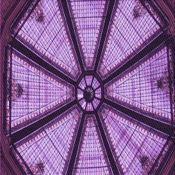 Ahgly Company Indoor Square Patterned Heliotrope Purple Area Rugs, 5' Square