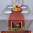thumbnail image 4 of Table Runner Dresser Scarves 108 Inch Long, Farm Rooster Red Barn Blossom Sunflowers Linen Dining Table Runners Rustic Country Tabletop Scarf for Wedding Holiday Party Kitchen, 4 of 7