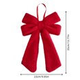 thumbnail image 3 of Red Flocked Bow Christmas Ornament with Velvety Soft Touch – Perfect for Tree, Wreath, and Door Decor, 3 of 6