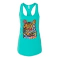 thumbnail image 3 of Dean Russo If Cats Could Talk Cat Lover Ladies Racerback Tank Top, Tahiti Blue, Medium, 3 of 6