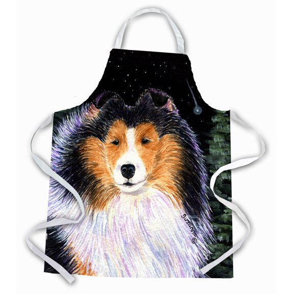 Carolines Treasures SS8491APRON Starry Night Collie Apron Large multicolor