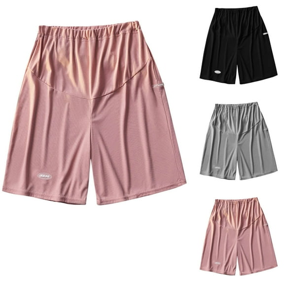 Bovxnpu Maternity Clothes For Women, Women's Plus Size Maternity Shorts, Summer Maternity Clothing Loose-line Skirt Round Necked Pregnant Woman Skirt XXL