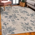 thumbnail image 3 of Botanical Decorative Rug, Vintage Floral Pattern Victorian Classic Royal Inspired Plants Modern Art, Quality Carpet for Bedroom Dorm and Living Room, 6 Sizes, Slate Blue, by Ambesonne, 3 of 4