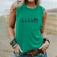 thumbnail image 2 of Débardeur d'Entraînement pour Femmes Col Rond Graphiques Mignons Imprimé Lettre Blouse Basique Décontractée Sans Manches T-Shirts d'Été, 2 of 5