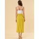 thumbnail image 5 of Falda larga con pliegues y abertura Allegra K Amarillo S, 5 of 6