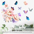 thumbnail image 3 of Adhesivo De Pared Peonía Mariposa Colorido Pvc Adhesivo Flor Floral Tatuajes De Pared Póster Art Print Decoración De Pared Para Sala De Estar Café Bar Vogacara HA016813-00, 3 of 7