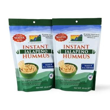 Mother Earth Products Instant Jalapeno Hummus Mix, 10 Oz Twin-Pack, High Fiber