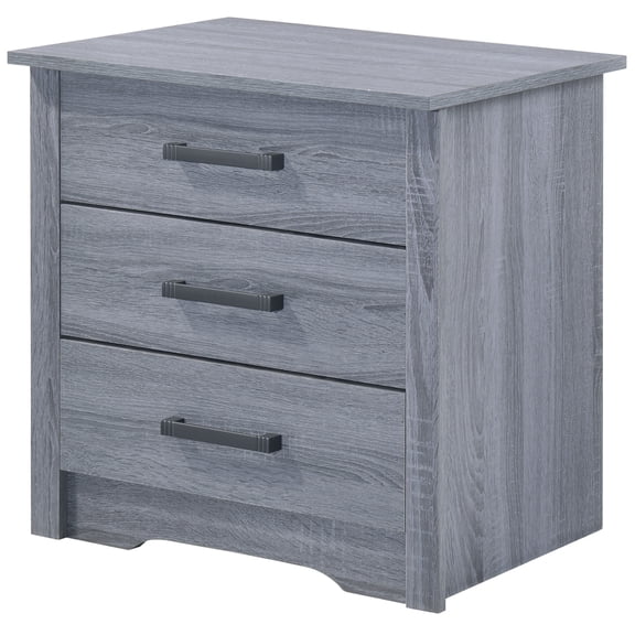 JERFIT Modern Gray Nightstand with Drawer, Particle Board Bedside Table for Bedroom, 23"W x 18"D x 23"H, Easy Assembly