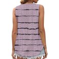 thumbnail image 3 of Tmtolofot Women's Vest Striped Print T-Shirt Ladies Round Neck Short Sleeves Top Loose Comfortable Camisole Women Sleeveless Basic Blouse Shirts 2024 Summer Fashion Tops，2_Pink，Large, 3 of 5