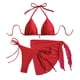 thumbnail image 1 of Trajes de baño Amzcrzy Tankini para mujer, trajes de baño, trajes de baño, bikini de control de abdomen, conjunto de bikini de dos piezas de color sólido para mujer con sujetador acolchado rojo, S, 1 of 4