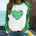 thumbnail image 2 of Luxalzxs Womens Fashion Round Neck Long Sleeve Shamrock Clover Print Casual T-Shirt Blouse Tops St Patricks Day Outfits, 2 of 4