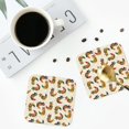 thumbnail image 5 of Pofeuu Boho Chicken Print Leather Coasters Set of 6, Round Cups Mugs Mat Pad for Home Kitchen Heat Resistant Drink Coasters,Square, 5 of 7