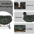 thumbnail image 5 of SDJPOI Outdoor Patio Rocking Chair Cushion, Waterproof & Fade Resistant Tufted Egg Chair Cushion with 6 Straps, Wicker Papasan Chair Cushion for Indoor & Outdoor, 5 of 8