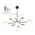 thumbnail image 5 of ZHLWIN 9-Light Modern Chandeliers Light Fixture, Black Gold LED Pendant Light, Modern Farmhouse Black Sputnik Chandelier for Dining Room Bedroom Living Room Kitchen Foyer, 5 of 6