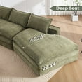 thumbnail image 6 of 133.86" Modern Minimalist Modular Sectional Sofa, Upholstered Cloud Couch with Deep Seats, Right Facing Chaise for Living Room, Green, 6 of 9