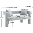 thumbnail image 3 of BISHE Modern Chenille Loveseat Sofa, Plush 2-Seater Couch for Small Spaces, Upholstered Accent Sofa Bed with Soft Fabric, Compact Apartment Sofa for Living Room & Bedroom, Mint Green, 3 of 9