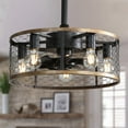 thumbnail image 5 of 20"Small Ceiling Fan with Light and Remote Control,Caged Ceiling Fan with 6-Speed Reversible DC Motor 5*E26 Bulbs, 5 of 7